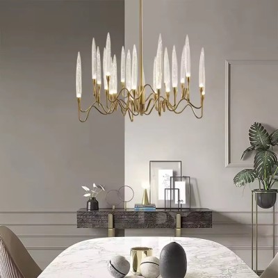 Candelabru Cristal Delta 12XG4 Auriu foto