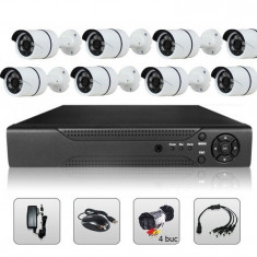 Sistem Supraveghere Video 2MP 8 Camere AHD &amp;amp; DVR Kit Exterior Interior foto