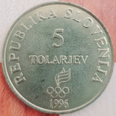 3360 Slovenia 5 Tolarjev 1996 Olympics Centennial km 33 UNC