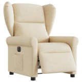VidaXL Fotoliu rabatabil electric, crem, material textil