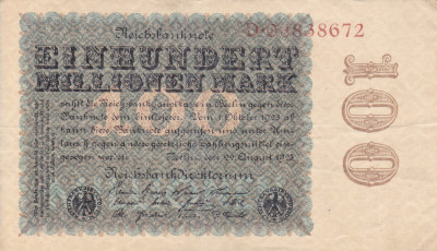 GERMANIA 100.000.000 marci 1923 XF!!! foto