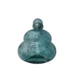 4 Vaze decorative din sticlă crackle &icirc;n nuanțe de albastru acvatic