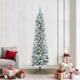 VidaXL Brad de Crăciun artificial cu 300 LED Verde și alb 210 cm 3396124