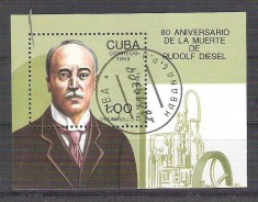 Cuba 1993 Rudolf Diesel, perf. sheet, used AA.045