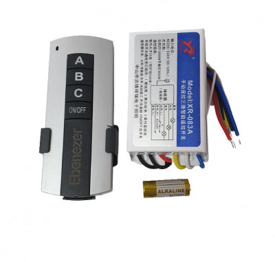 Kit lustra cu telecomanda RF 1 modul cu 3 canale ABC foto