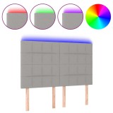 Cumpara ieftin Tablie de pat cu LED, gri deschis, 144x5x118/128 cm, textil
