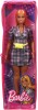 Papusa barbie fashionista cu rochie tip blazer roz in carouri, Mattel