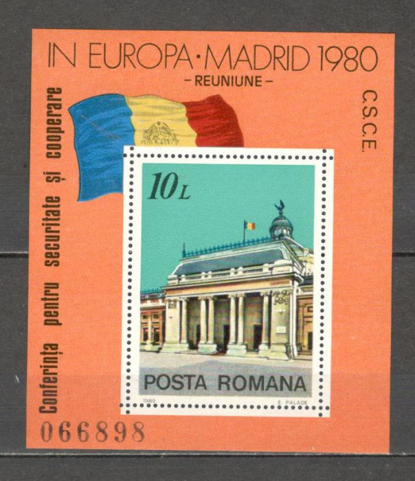 Romania.1980 Conferinta ptr. securitate si cooperare Madrid-Bl. ZR.656