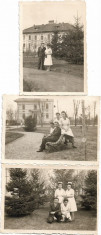 D1121 3 poze pacient cu surori medicale 1942 Romania monarhista foto