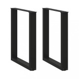 VidaXL Picioare de masă &icirc;n formă de U, 2 buc., negru, 70x(72-73) cm, oțel