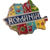 Magnet de frigider - Romania Harta motive traditionale MB 054