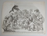 Pietro da Cortona &quot;Aeneas si Ascanius&quot; gravura veche cca 1654, Istorice, Cerneala, Altul