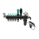 Distribuitor erbicidator cu 5 cai, filtru, supapa electrica si manometru 25 bar