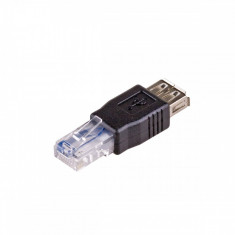 Adaptor AKYGA AK-AD-27 USB-A Female - RJ45 Male Negru foto