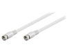 Cablu Coaxial 75&Omega; 10m Alb cu Mufe F, Goobay