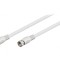 Cablu Coaxial 75&Omega; Alb 1.5m cu Mufe F