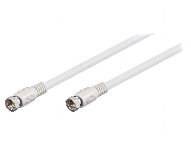 Cablu Coaxial 75&Omega; 10m Alb cu Mufe F