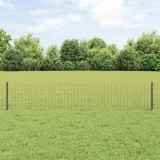Gard Euro cu 11 St&acirc;lpi U Gri 0.4x25 m Oțel