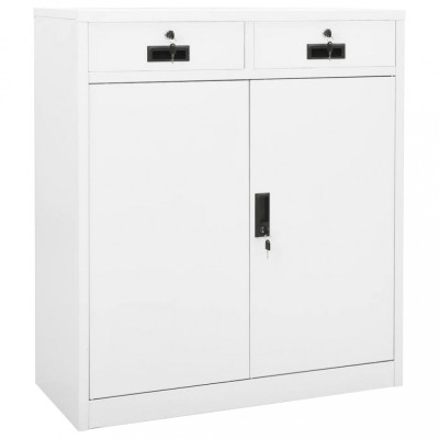 vidaXL Dulap de birou, alb, 90x40x102 cm, oțel 336409 foto