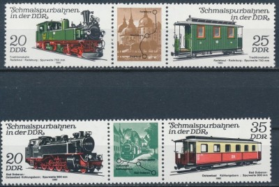 C5840 - Germania DDR 1980 - tren 4v.+2vignete ,nestampilate MNH foto