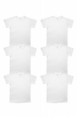 Tricou barbati bumbac 709 set 6 bucati Alb 3XL foto