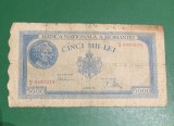Bancnota 5000 lei 20 martie 1945 serie 0493278