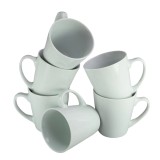 Set 6 cani conice Alb Lucios, 240 ml