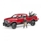 Bruder - Masina De Teren Ram 2500 Cu Motocicleta Scrambler Ducati Desert Si