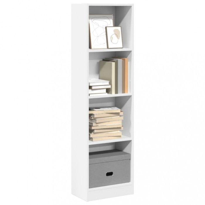 Bibliotecă, alb, 40x24x143 cm, lemn prelucrat