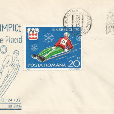 *România, Jocurile Olimpice de Iarnă - Lake Placid 1980, plic, Timişoara, 1980