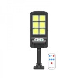 Lampa Solara LED 100W 120SMD IP67 cu Telecomanda si Suport Prindere, Autonomie 12h, Iluminat Exterior Gradina