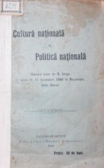 CULTURA NATIONALA SI POLITICA NATIONALA