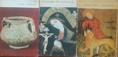 Cornel Irimie - Icoane pe sticla+O istorie a artei ceramice+Miniatura germana foto