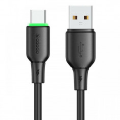 Mcdodo Cablu USB la Type-C Alpha Series Silicone Fast Charging, 6A LED, 1.2m, Negru