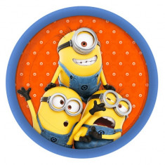 8 Farfurii din carton platifiat 23cm Minions Despicable Me foto