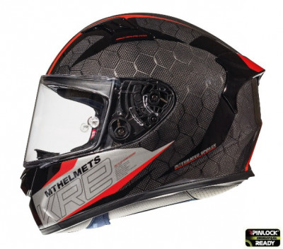Casca integrala pentru scuter - motocicleta MT KRE Snake carbon 2.0 A5 negru/rosu lucios &amp;ndash; 100% carbon XXL (63/64cm) foto
