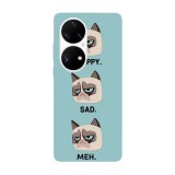 Husa compatibila cu Huawei Mate 40 Pro model Emotionally complex Grumpy Cat, Silicon, TPU, Viceversa