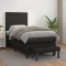 vidaXL Pat continental cu saltea, negru, 80x200 cm, piele ecologică 3137509