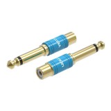 Adaptor audio Vention, de la RCA (M) la RCA (T) 6.5mm, conectori auriti, lungime 59.2mm, , albastru, &quot;VDD-C03&quot; (timbru verde 0.08 lei)