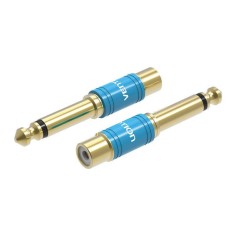 Adaptor audio Vention, de la RCA (M) la RCA (T) 6.5mm, conectori auriti, lungime 59.2mm, , albastru, &amp;quot;VDD-C03&amp;quot; (timbru verde 0.08 lei) foto