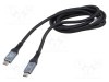 Cablu USB 4.0 USB-C GEMBIRD 1,5m negru 40Gbps din ambele părți