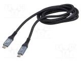 Cablu USB 4.0 USB-C GEMBIRD 1,5m negru 40Gbps din ambele părți