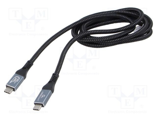 Cablu USB 4.0 USB-C GEMBIRD 1,5m negru 40Gbps din ambele părți