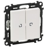 Intrerupator dublu cu indicator luminos Valena Life 752128, incastrat, alb