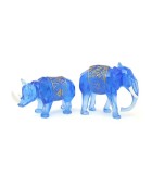 Cumpara ieftin Statuete cu elefant regal si rinocer cosmic