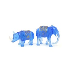 Statuete cu elefant regal si rinocer cosmic