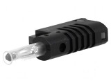 Conector banană 4mm 36A 30VAC 60VDC negru cu izolație