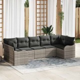 Cumpara ieftin Set de canapele pentru gradina 7 pcs Gri deschis Rattan poli