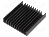 Radiator extrudat cu aripioare Wakefield Thermal TO218, TO220, negru, 61mm