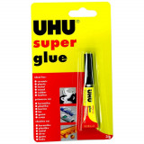 Adeziv Super Glue Lichid, 3 g, Blister, Lipici Super Glue, Super Glue, Adeziv Super Glue, Super Glue, Lipici Transparent, Lipiciuri, Adeziv Transparen, UHU